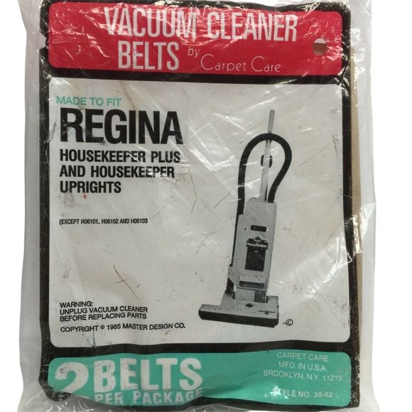 Regina Housekeeper Plus Upright Vacuum Cleaner Belts Carpet Care 2 Count - Picture 2 of 3